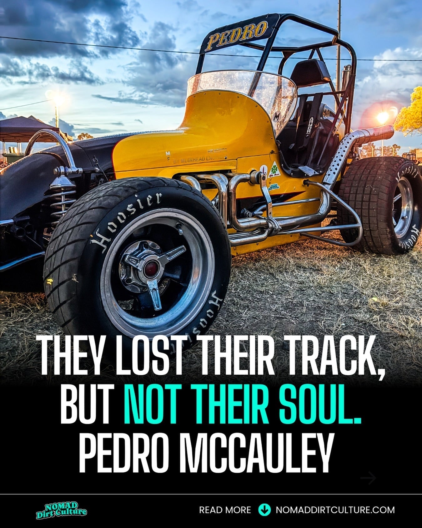 THEY LOST THEIR TRACK, BUT NOT THEIR SOUL. PEDRO MCCAULEY.