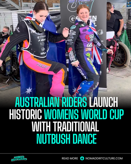 AUSTRALIAN RIDERS LAUNCH HISTORIC womens WORLD CUP  WITH TRADITIONAL  NUTBUSH DANCE